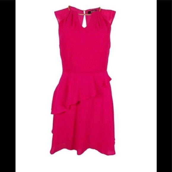 🎀XoXo juniors Embellished Peptum Dress Fuchsia xs - Picture 1 of 9